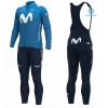 Tenue Maillot M/L + Collant à Bretelles 2020 Movistar Team Hiver Thermal Fleece N001